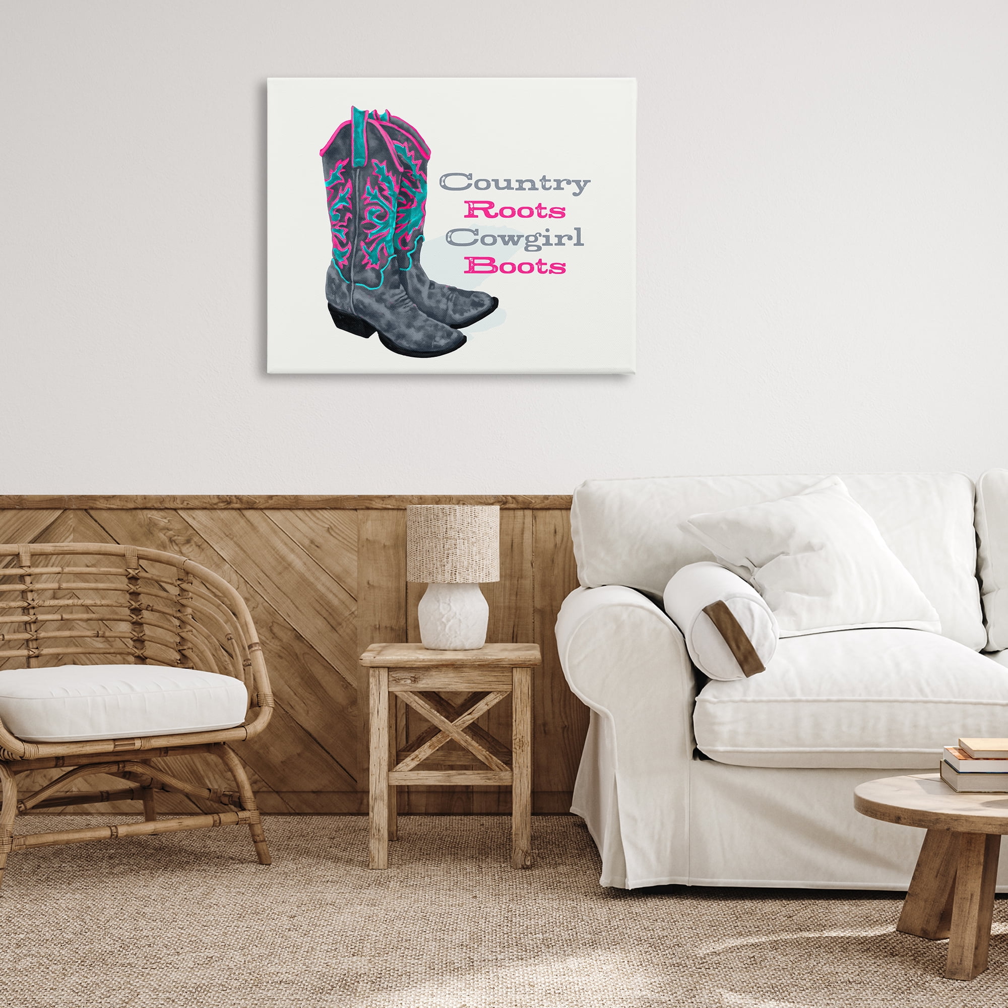 Stupell Industries Country Roots Phrase Typography Painting Gallery Wrapped Canvas Art Print Wall Art, 40 x 30