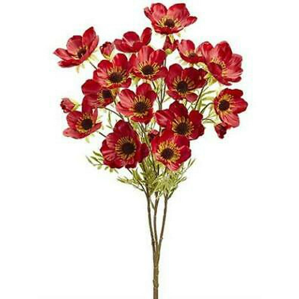 2PK Burgundy Wine Fake Flowers Wild Bush, Home-Silk Flowers - Walmart ...