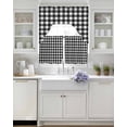 thumbnail image 3 of Black White Plaid Swag Curtains for Living Room/Bedroom Windows, Modern Simple Buffalo Check Gingham Kitchen Curtains and Valances Set 36 Inch Length, Light Filtering Swags Valance Curtain Panels, 3 of 5