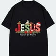 thumbnail image 3 of Christmas T Shirt Black Jesus The Reason For The Season Holiday Religious Christmas Print Men Women Casual Wear For Christmas Celebration, 3 of 4