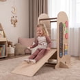 thumbnail image 2 of Gymax Toddler Step Stool Kids Kitchen Standing Tower w/ Adjustable Height Chalkboard, 2 of 10