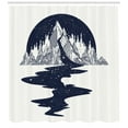 thumbnail image 3 of Ambesonne Blue and White Shower Curtain, Mountain River, 69"Wx70"L, Dark Blue and White, 3 of 3