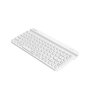 A4tech FBK30 Multi-Device QuietKey Wireless Keyboard, 2.4G and Bluetooth Dual Mode, Up to 4 Devices, Portable with Integrated Stand for Mac iOS Windows Android (Pure White)