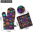 thumbnail image 6 of Rainbow Halloween Pumpkins Pattern Kitchen Oven Mitt and Pot Holder Sets 4 Pcs for Baking, Cooking and Grilling, Heat Resistant Up To 392 °F, 6 of 7