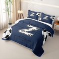 thumbnail image 3 of Feelyou Football Letter Z Quilt Full for Boys, Cartoon Stripe Ball Print Full Bedspread Sets, 3pcs, 3 of 7