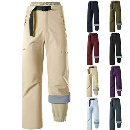 QATAINLAV Womens Winter 3-in-1 Hiking Pants Outdoor Waterproof Windproof Warm Snowboard Skiing Pant with Multi Pockets Dark Blue M