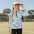 thumbnail image 3 of Psesaysky Cartoon Otters Shell Print Girls Half Zipper Sweatshirts Cute Trendy Fall Pullover Crop Tops for Teen Girls Long Sleeve Sweater Clothes Athletic Shirts 6-7 Years, 3 of 6