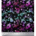 thumbnail image 1 of Soimoi Rayon Fabric Star,Crossbones & Skull Halloween Print Sewing Fabric Yard 42 Inch Wide, 1 of 1