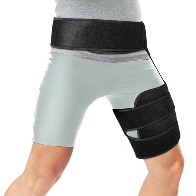Hip Brace Thigh Compression Support Wrap Hip Brace Thigh Hamstring Compression Support Wrap For Hip Flexor Strain, Groin Pull, SI Joint, Arthritis, Bursitis, Sciatic Nerve For Men