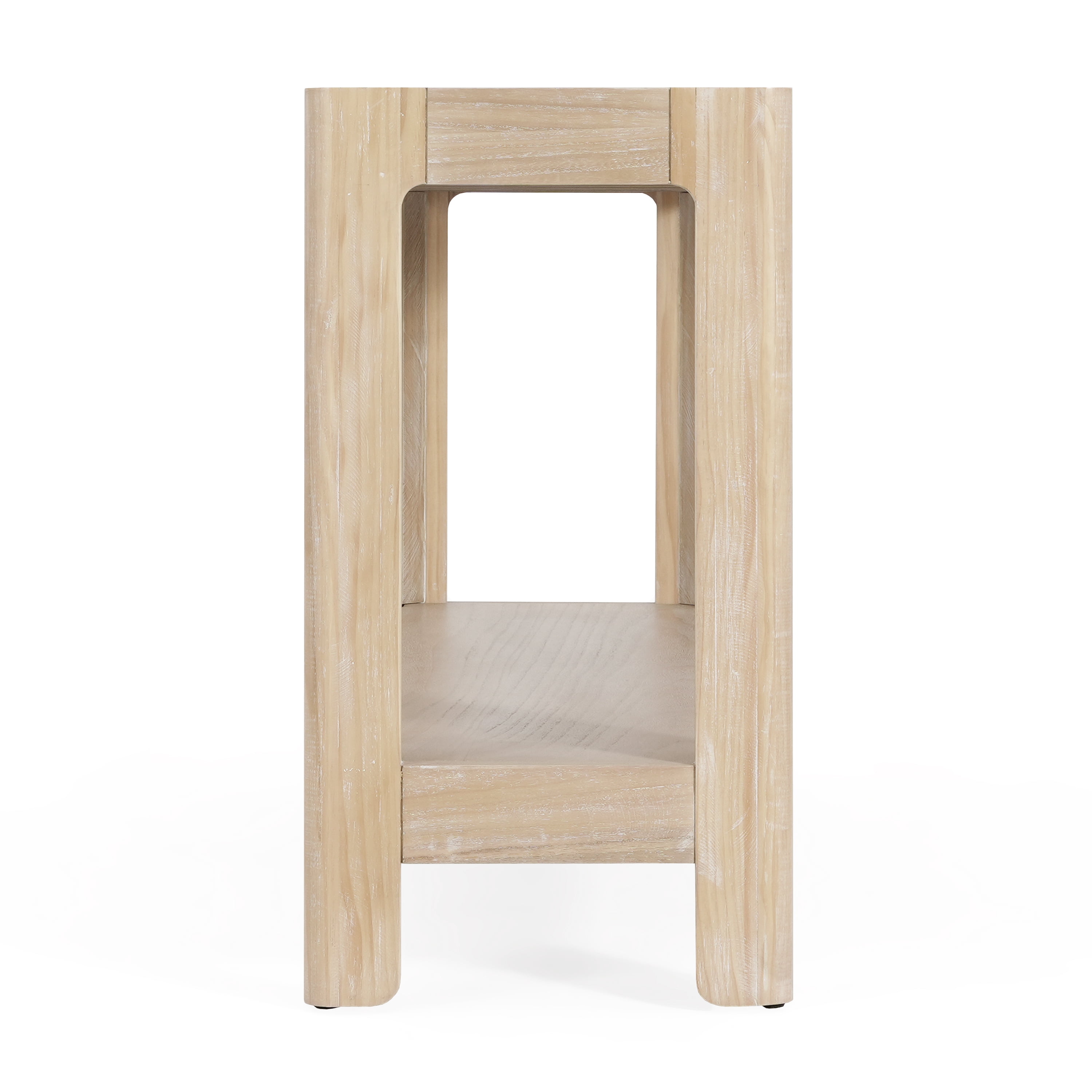 Euroco 59-Inch Narrow Long Console Table,Farmhouse Wood Entryway Table with 2-Tier Shelves for Living Room,Hallway,Entrance, Foyer, Behind Couch,Natural