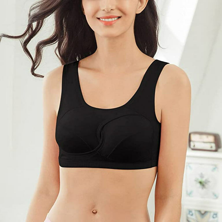 Womens Anti-Sagging Cotton Sports Bra with Padded for Fitness Yoga