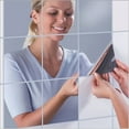 thumbnail image 3 of 2X Mirror Wall Sticker Rectangle Self Adhesive Room Decor High Quality Furniture Films Mirror Foil 50X50cm, 3 of 8