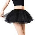 thumbnail image 1 of Vedolay Midi Skirt With Slit Women's Basic Solid Versatile Stretchy Flared Casual Mini Skater Skirt,Black One Size, 1 of 2