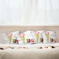 thumbnail image 7 of Ambesonne Ice Cream Throw Pillow Cover 4 Pack, Summer Flavors, 16", Sand Brown Pale Pink, 7 of 7