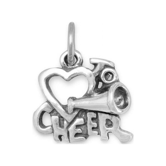 Cheerleading Love to Cheer Charm Sterling Silver - Made in the USA