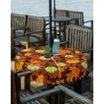 thumbnail image 2 of Fall Tablecloth with Umbrella Hole and Zipper Autumn Pumpkin Round Outdoor Tablecloths 54 Inch Table Cloths Orange Pumpkin Yellow Maple Leaf Thanksgiving Patio Table Cloth Cover for Holiday Party, 2 of 5
