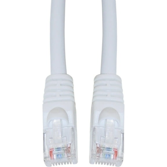Cat5e Ethernet Cable, 24AWG, RJ45 Gold Plate Connector, ETL, 4 Pair Stranded Copper, Snagless Mold Boot Unshielded Twisted Pair (UTP) Internet Network Patch Cable, 14 Foot, White, CableWholesale