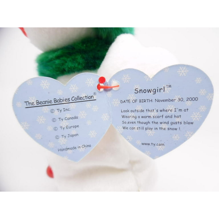 Ty Beanie Baby Snowgirl the Snowgirl Stuffed Animal MWMT