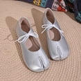 thumbnail image 6 of HXWCHs Women's Split toe Ballet Soft Sole On Walking Shoes for Daily Casual Wear Comfortable Round toe Design 5.5 Silver, 6 of 6