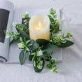 thumbnail image 4 of JWshufel Artificial Flower Candle Ring Decoration for Tables and Parties - Suit for Weddings or Home Decor - 9.05 Inch Diameter Wreath for Cylindrical Candle Holders and Lanterns, 4 of 6
