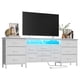 thumbnail image 1 of Yeshouse Mueble para TV de 70 pulgadas con cajones y tomacorriente, centro de entretenimiento largo para TV de 65, 75 y 80 pulgadas, consola multimedia de tela con luz LED, 1 of 8