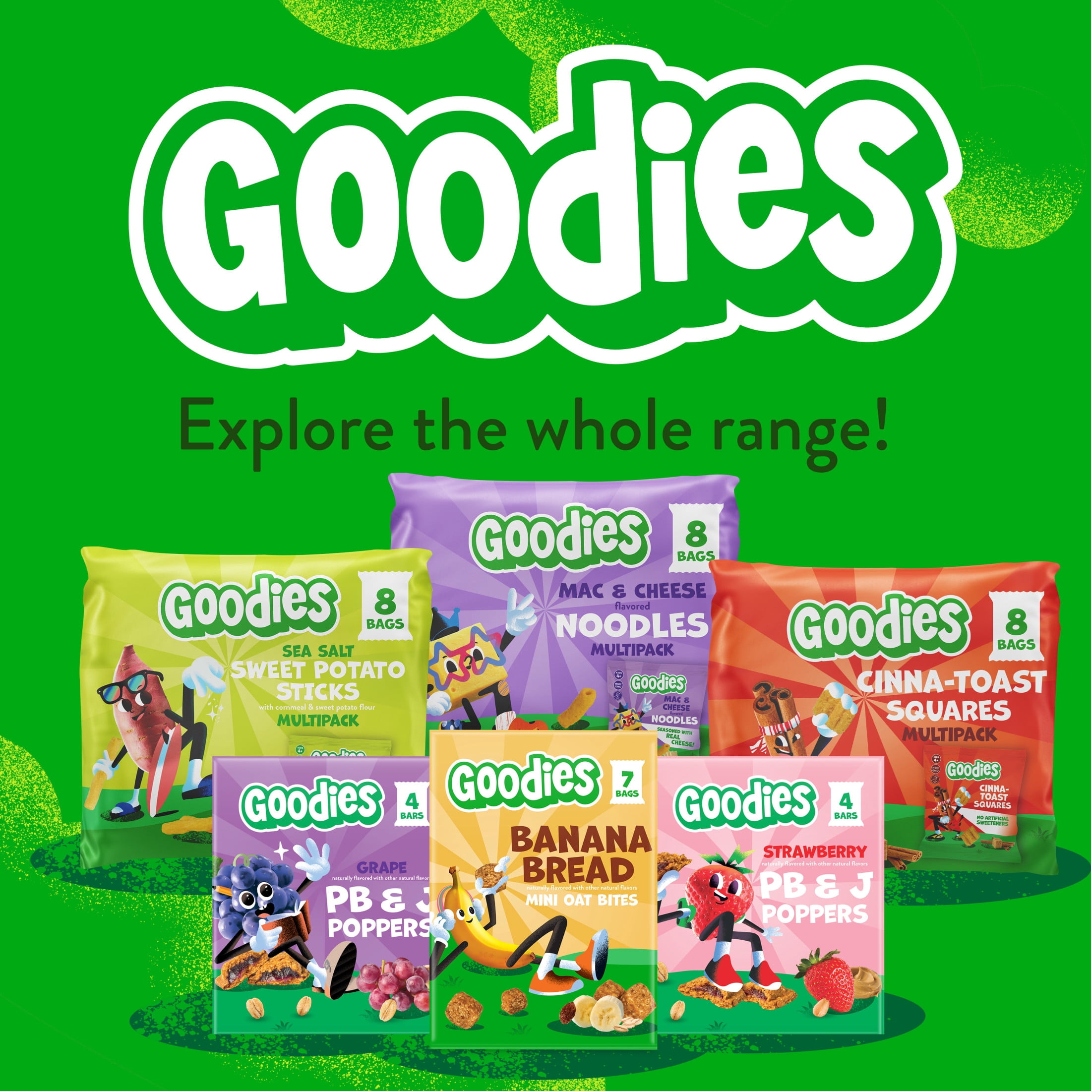 Goodies Sea Salt Sweet Potato Sticks Gluten Free Kids Snack, Non-GMO, 8 snack packs