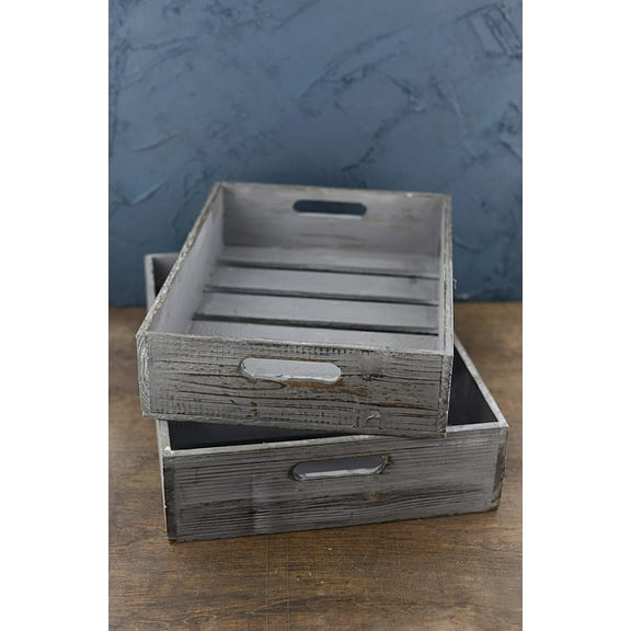 Nagina International Vintage Dusty Grey Weathered Finnish Serving Tray - Pirate Home Decor Gift