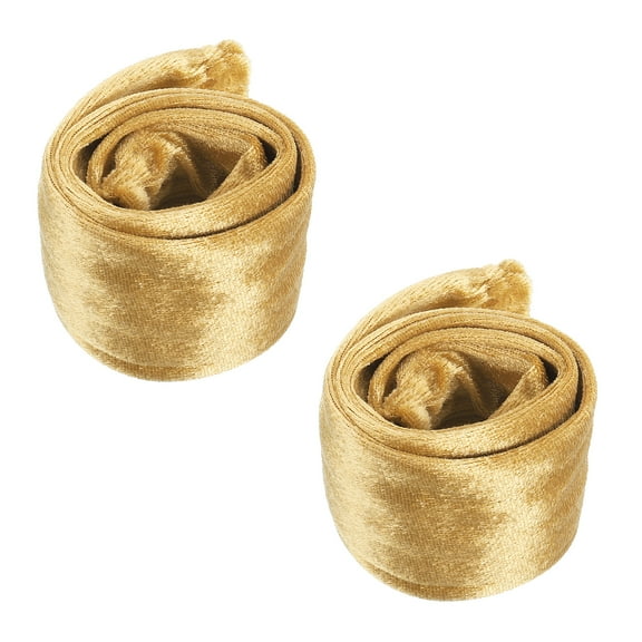 Uxcell 2.6ft Chandelier Chain Cord Cover, 2 Pcs Velvet Cloth Fabric Chain Sleeve Decorative Cord Covers for Chandelier Wires Swing Cable, Zipper Style, Gold