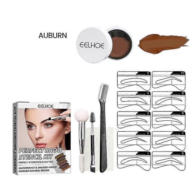 Juego de gel para cejas Eelhoe, resistente al agua, para bordar, sin manchas, sin maquillaje, reparador de cejas, lápiz de cejas tridimensional natural, gel para cejas, 1 pieza, rojizo y dorado