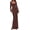 Coffee, variant on Women's Fall Long Sleeve Maxi Bodycon Dresses Soft Stretchy Ribbed Knit, Bell Sleeve Square Neck Mermaid, Elegant Long Dress, Wedding Guest Party, Winter Clothing