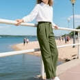 thumbnail image 5 of KAUOD Girls Dress Uniform Pants Baggy Wide Leg Straight Long Trousers with Pockets Teen Kids Performance Business Pants, 5 of 7