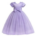 thumbnail image 2 of Wavsuf Flower Girls Dress Nets Bow Purple Princess Dress Size 13-14 Years, 2 of 5