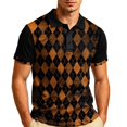 thumbnail image 3 of IAJDKMEK Halloween Men's Polo Short SleeveShirt - Soft Fabric Button-Down Shirt, Ideal Summer Shirt for Daily Casual, Holiday Wear, Golf Shirt & Costume,Black L, 3 of 7
