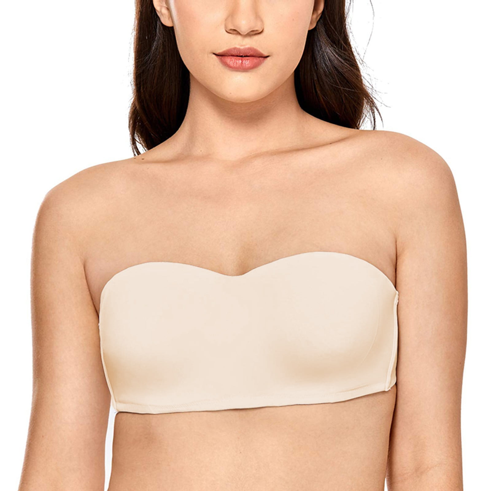 Soutien Gorge Sans Bretelle Soutif Transparente Invisible Blanc