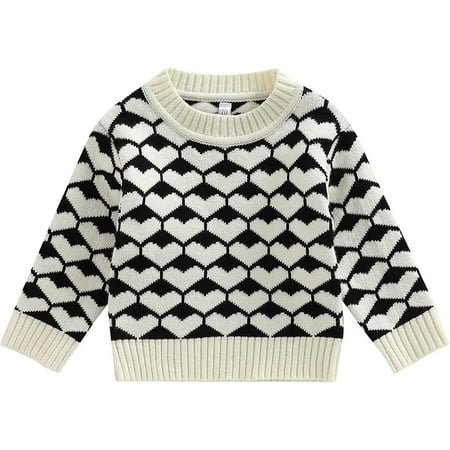 

PIKADINGNIS Toddler Baby Girl Boy Knit Sweater Checkerboard Plaid Long Sleeve Crewneck Pullover Knitwear Warm Fall Winter Clothes
