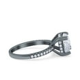 thumbnail image 2 of Rose Tone, Cubic Zirconia Size-10 Art Deco Cushion Wedding Ring 925 Sterling Silver, 2 of 7