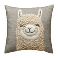 thumbnail image 2 of Lekihaqq 3D Alpaca Pillow Cover Plush Animal Print Cushion Case Soft Short Pile Faux Embroidery Style Home Decor Throw Pillowcase Cozy Bedroom Accent, 2 of 6
