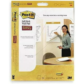 Post-it Self-Stick Wall Easel Pad feat. Primary Lines, and Command Hanging  Strips 