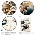 thumbnail image 3 of Designart Navy Blue And Gold Poppy Flowers I Canvas Wall Art, 3 of 5