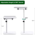 thumbnail image 6 of Sofa Side Tray Table for Couch - Adjustable Height 360° Swivel C Table for Sofa & Bed, Use as TV Tray Laptop Stand Snack Table Reading Desk, Fits Eating Working Studying - Black, 6 of 9