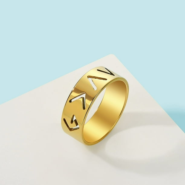 Dainty Stainless Steel Stacking Band Ring Men Women Christian Religious