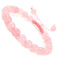 thumbnail image 1 of Natural Healing Power Gemstone Crystal Beads Unisex Adjustable Macrame Bracelets 8mm,Rose Pink, 1 of 4
