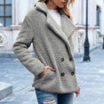 thumbnail image 5 of Fesfesfes Women Cardigan Women Jacket Solid Jacket Button Pocket Turndown Neck Slim Fit Warm Medium And Long Jacket Sale Items, 5 of 6