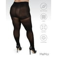 thumbnail image 6 of MeMoi Microfiber Opaque Plus Size Curvy Control Top Tights - Womens - Female, 7X, Black, 6 of 9