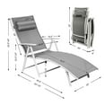 thumbnail image 3 of Costway 2PCS  Outdoor Folding Chaise Lounge Chair w/Cushion Gray, 3 of 11