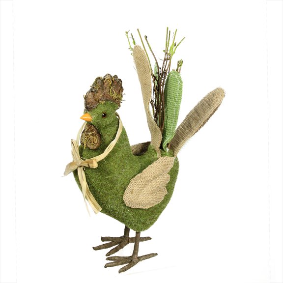 Northlight Standing Spring Foliage Chicken Figure - 15" - Green and Brown