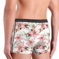 thumbnail image 4 of Mens Underwear, Pink Lilies Flowers Sexy Mens Underwear Boxer Briefs, Breathable Boxer Briefs for Men, 4 of 5