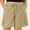 #2Khaki, variant on MYAOYI Bermuda Cargo Shorts for Women Drawstring Waist Multi Pockets Elastic Waist Casual Hiking Summer Shorts
