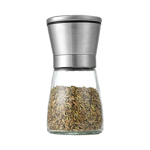 pdqouc 1Packs Shakers Fill Use to Steel Kitchen 6oz and Pepper Easy Stainless Mill Grinder Kitchen Dining Bar Salt and Pepper Shakers set Pepper Mill & Salt Mill