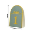 thumbnail image 3 of Efavormart 25 Pack Dusty Blue Arch Wedding Table Numbers with Metallic Gold Foil 1-25 Numbers Print, Free Standing Double Sided Paper Table Tent Sign Cards - 7", 3 of 5